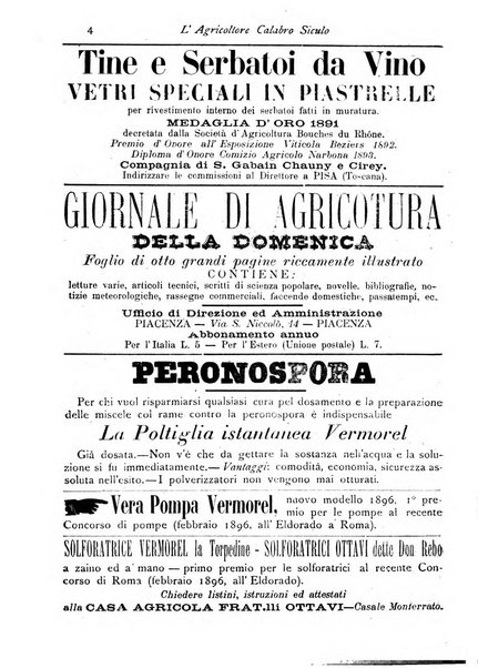 L'agricoltore calabro siculo giornale di agricoltura pratica