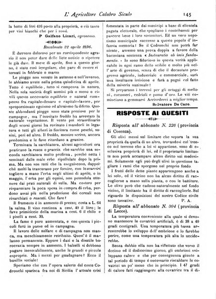 L'agricoltore calabro siculo giornale di agricoltura pratica