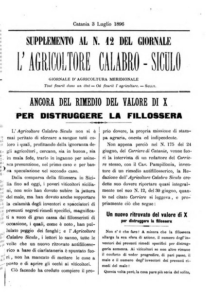 L'agricoltore calabro siculo giornale di agricoltura pratica