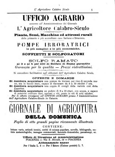 L'agricoltore calabro siculo giornale di agricoltura pratica