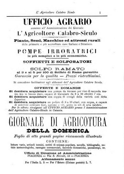 L'agricoltore calabro siculo giornale di agricoltura pratica