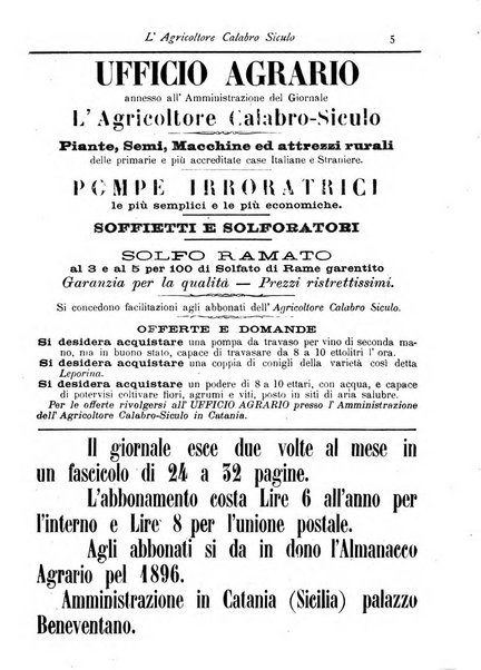 L'agricoltore calabro siculo giornale di agricoltura pratica