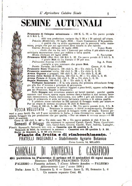 L'agricoltore calabro siculo giornale di agricoltura pratica