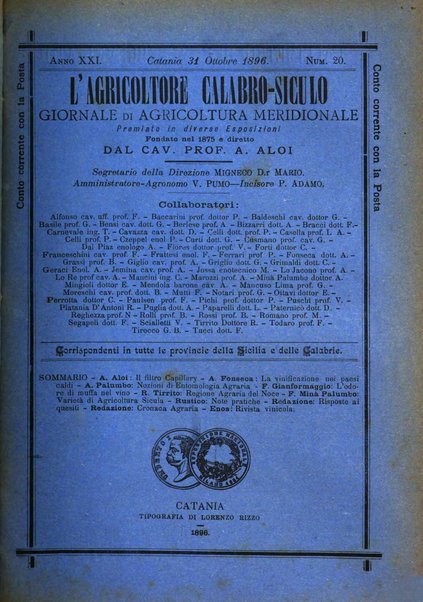 L'agricoltore calabro siculo giornale di agricoltura pratica