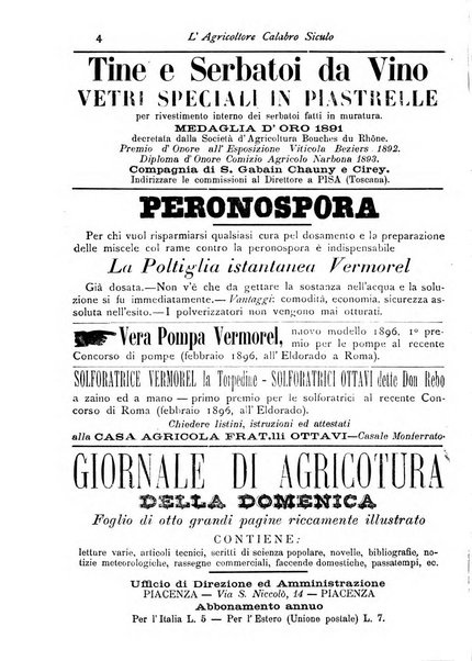 L'agricoltore calabro siculo giornale di agricoltura pratica