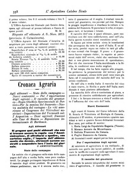 L'agricoltore calabro siculo giornale di agricoltura pratica