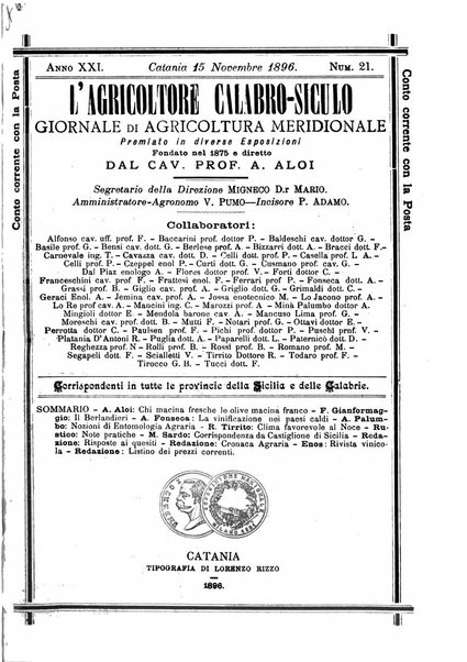 L'agricoltore calabro siculo giornale di agricoltura pratica