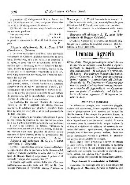 L'agricoltore calabro siculo giornale di agricoltura pratica