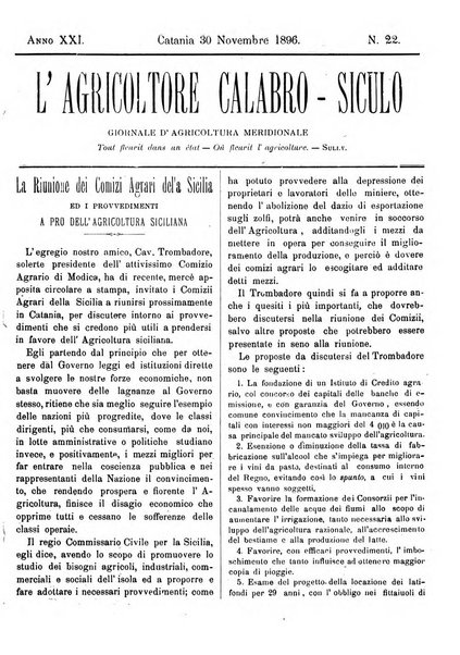 L'agricoltore calabro siculo giornale di agricoltura pratica