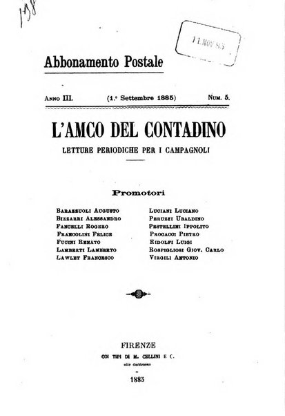 L'amico del contadino letture periodiche per i compagnoli