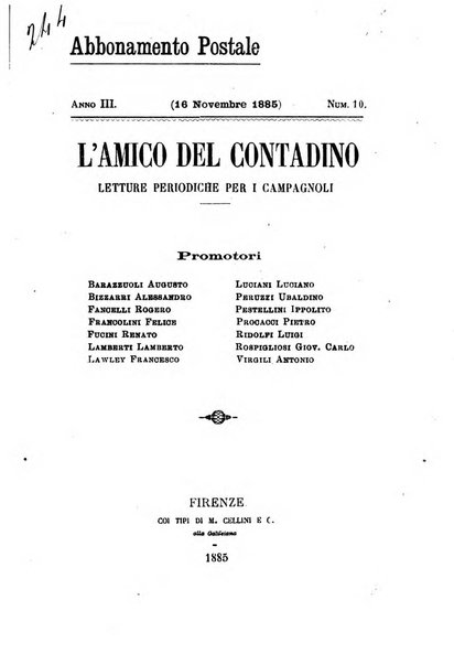 L'amico del contadino letture periodiche per i compagnoli