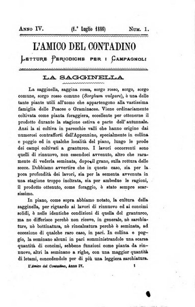 L'amico del contadino letture periodiche per i compagnoli