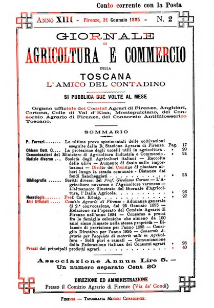 L'amico del contadino letture periodiche per i compagnoli