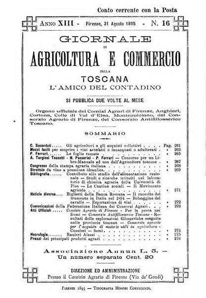 L'amico del contadino letture periodiche per i compagnoli