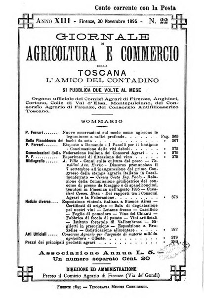 L'amico del contadino letture periodiche per i compagnoli