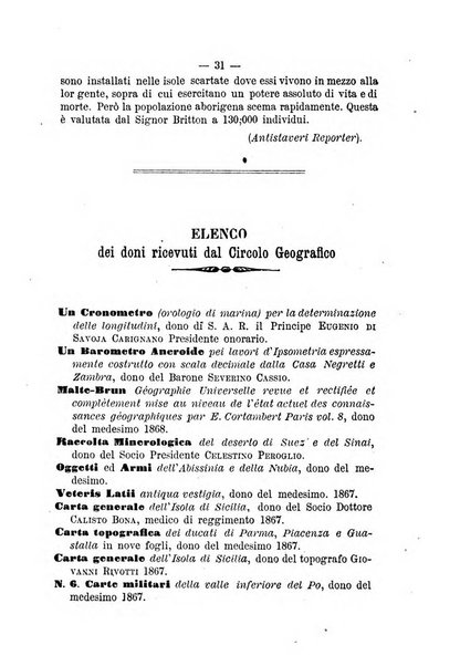 Pubblicazioni del Circolo geografico italiano