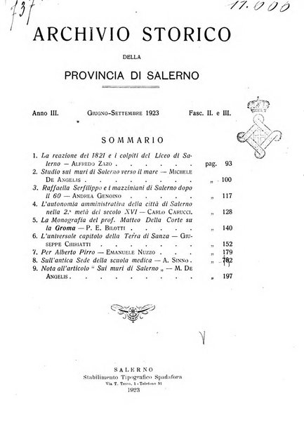 Archivio storico per la provincia di Salerno