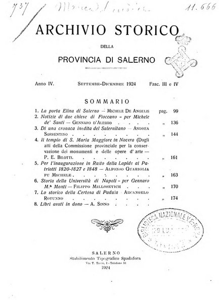 Archivio storico per la provincia di Salerno