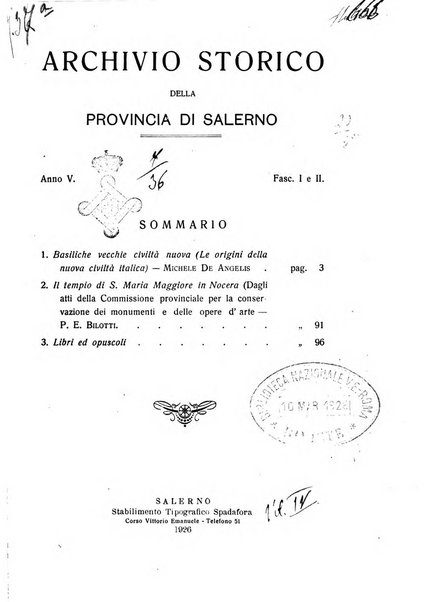 Archivio storico per la provincia di Salerno