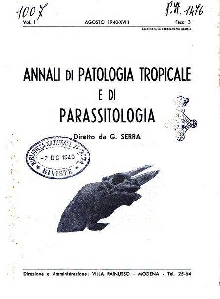 Annali di patologia tropicale e di parassitologia