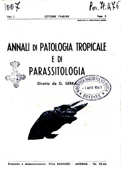 Annali di patologia tropicale e di parassitologia