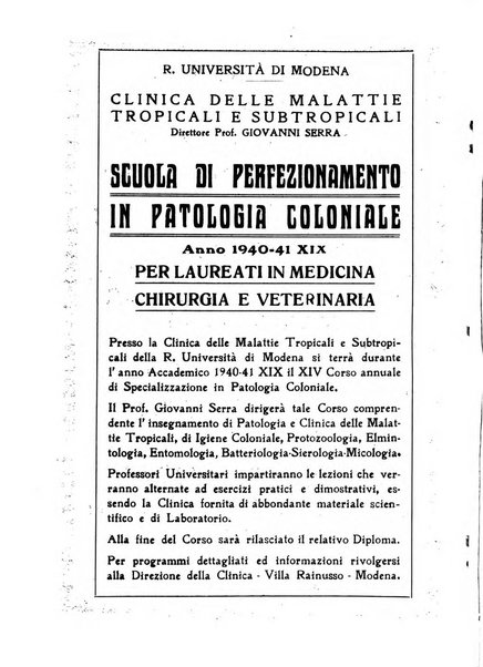 Annali di patologia tropicale e di parassitologia