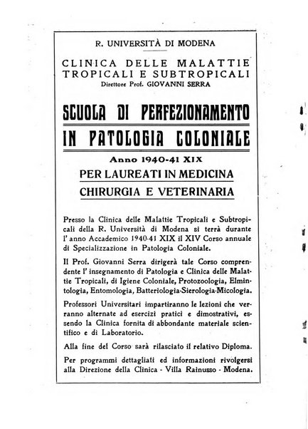 Annali di patologia tropicale e di parassitologia