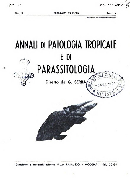 Annali di patologia tropicale e di parassitologia