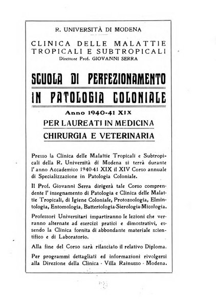 Annali di patologia tropicale e di parassitologia