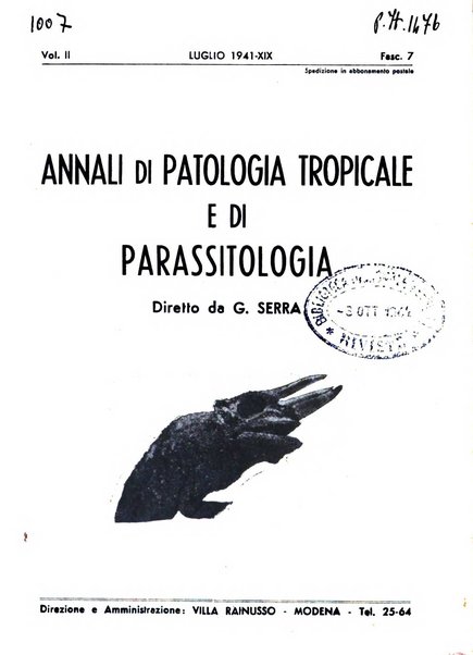 Annali di patologia tropicale e di parassitologia