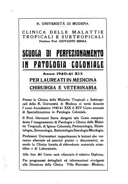 Annali di patologia tropicale e di parassitologia