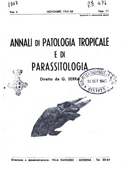 Annali di patologia tropicale e di parassitologia