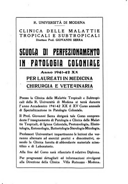 Annali di patologia tropicale e di parassitologia