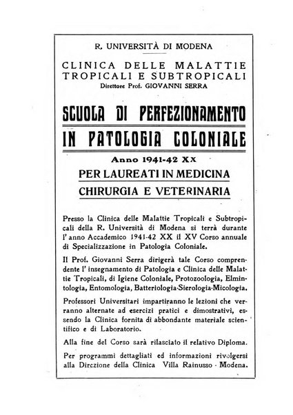 Annali di patologia tropicale e di parassitologia