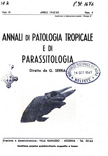 Annali di patologia tropicale e di parassitologia