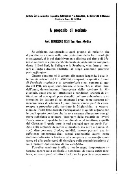 Annali di patologia tropicale e di parassitologia