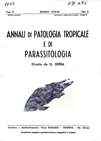 Annali di patologia tropicale e di parassitologia