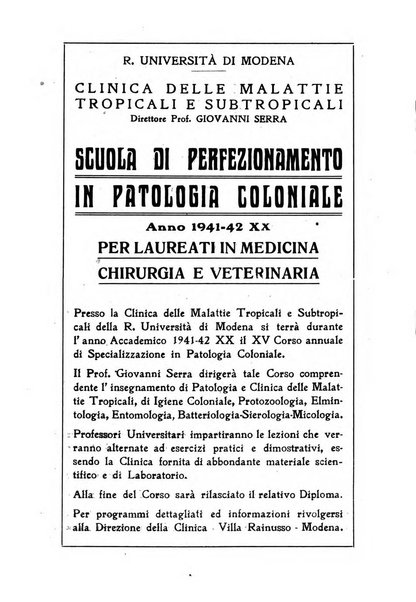 Annali di patologia tropicale e di parassitologia