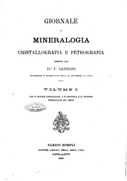 Giornale di mineralogia, cristallografia e petrografia