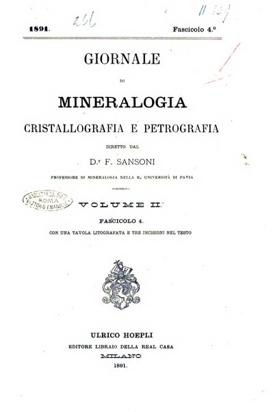 Giornale di mineralogia, cristallografia e petrografia