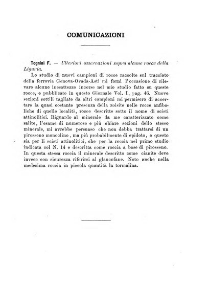 Giornale di mineralogia, cristallografia e petrografia