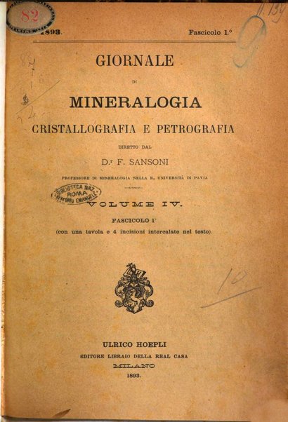 Giornale di mineralogia, cristallografia e petrografia