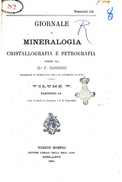 Giornale di mineralogia, cristallografia e petrografia