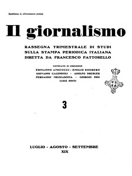 Il giornalismo rassegna trimestrale di studi sulla stampa periodica italiana