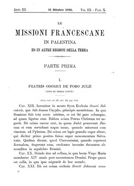 Le missioni francescane in Palestina ed in altre regioni della terra cronaca mensile in varie lingue