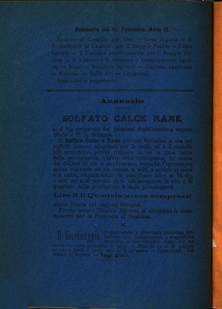 Il coltivatore netino bollettino mensile del comizio agrario di Noto