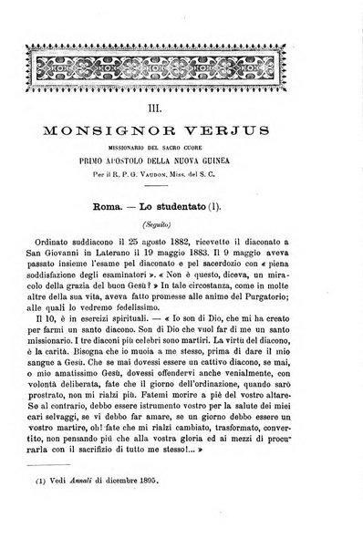 Annali di Nostra Signora del S. Cuore periodico mensile dei Missionari del Sacro Cuore