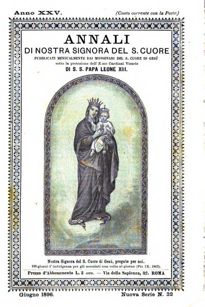 Annali di Nostra Signora del S. Cuore periodico mensile dei Missionari del Sacro Cuore