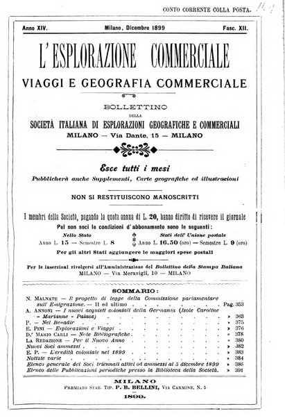 L'esplorazione commerciale giornale di viaggi e di geografia commerciale