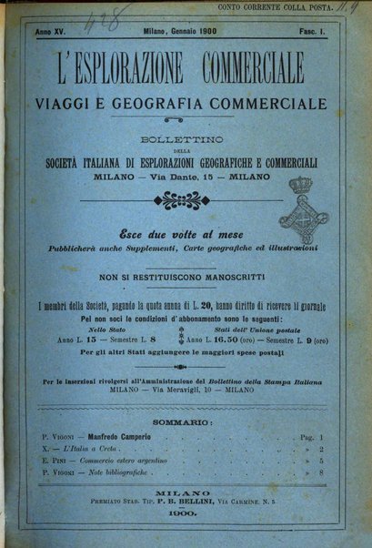 L'esplorazione commerciale giornale di viaggi e di geografia commerciale